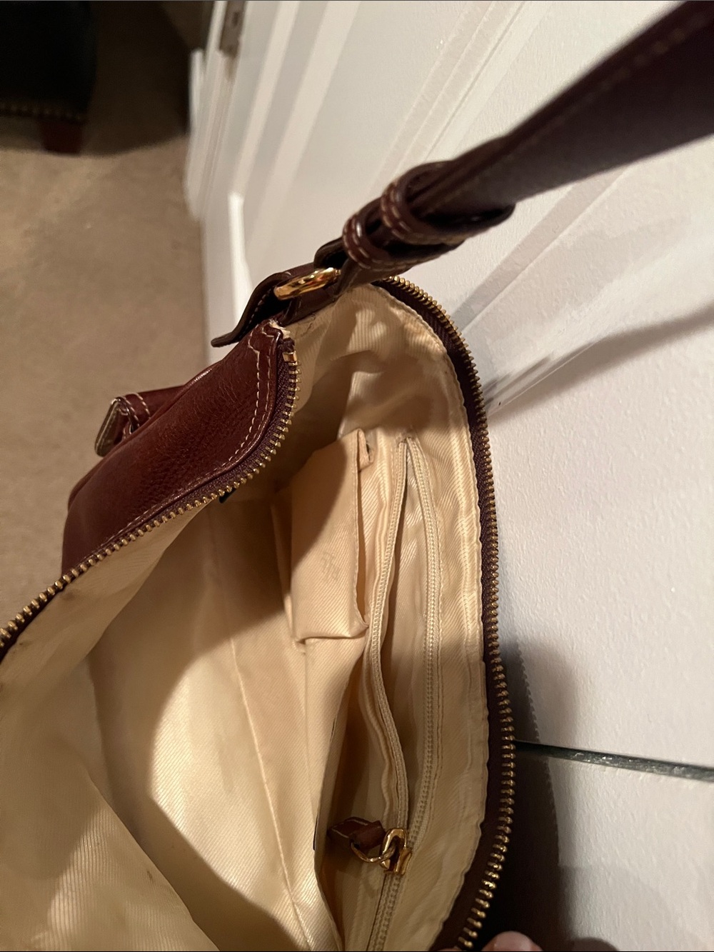 Ralph Lauren Dark Brown Leather Hobo Shoulder Bag - Picture 4 of 5